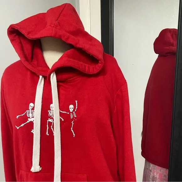 Dancing skeletons hoodie with kangaroo pocket size medium - Picture 5 of 7